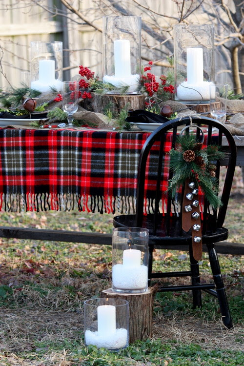 Winter Tablescape traditional dining room