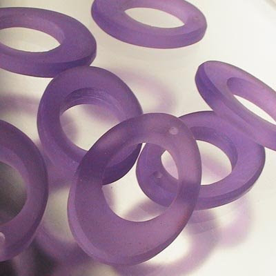 s19831 Natural Touch Resin Beads -  Teardrop Slice - French Lilac (1)