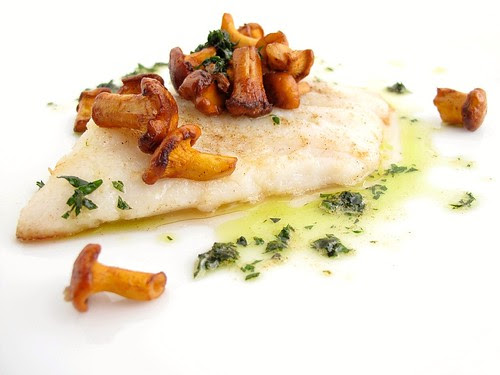 sole with chanterelles