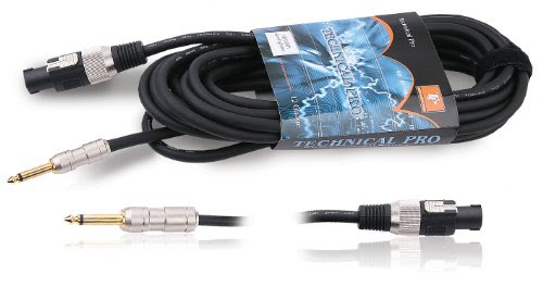  Câble audio Technical Pro by W & P / Rallonge pour Professionnels de Jack 6,35 mm à Speakon d'une Longueur de 30,50 m et d'un Diamètre de 1,3 mm