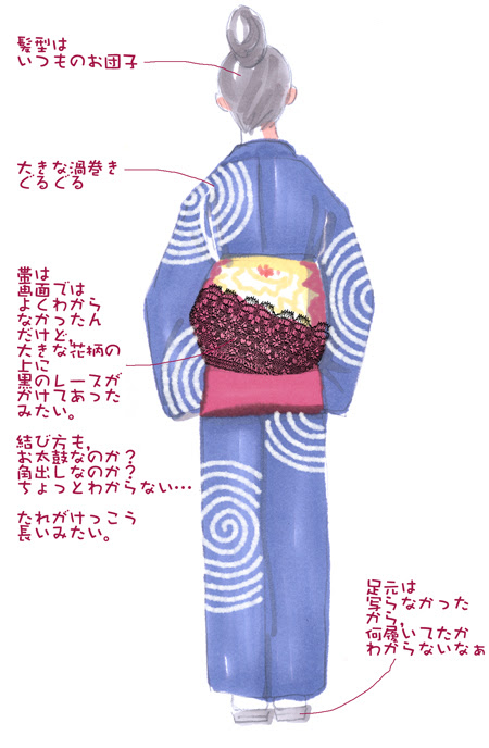 イラストエッセイ おせん の 着物 流水紋満載 着物のいろは