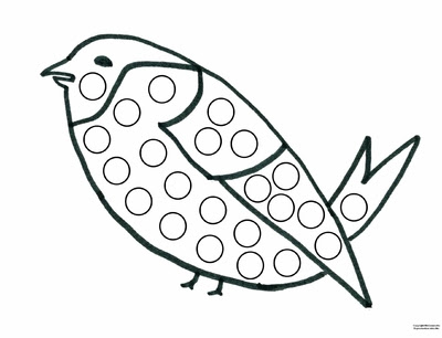 Modèle de dessin pour gommettes oiseau   MaGommette