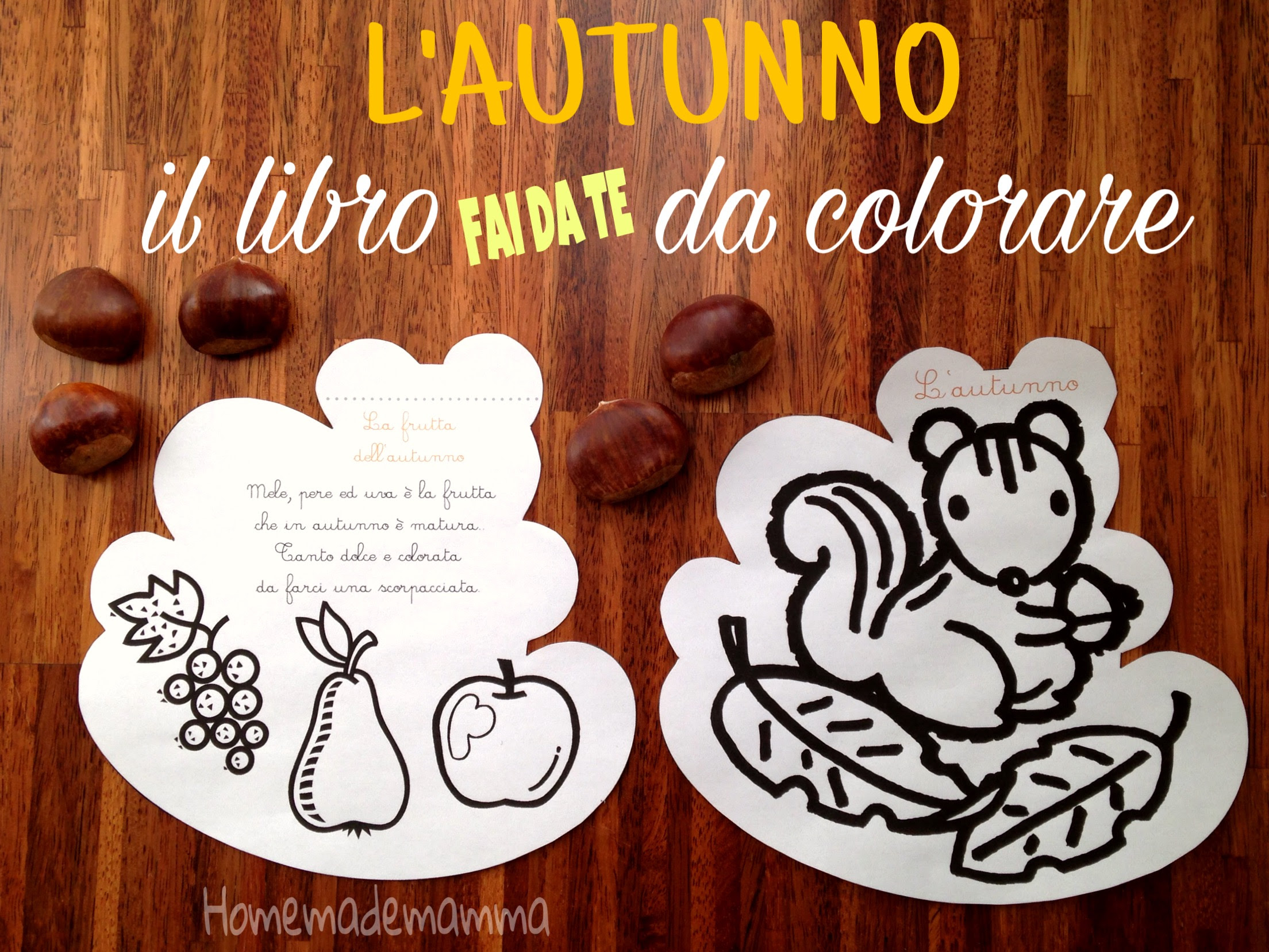 libro stampare filastrocche e disegni da colorare autunno