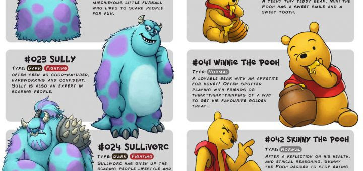 もしディズニーキャラクターがポケモンだったら 進化イラストが