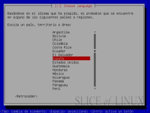 Seleccionamos el país