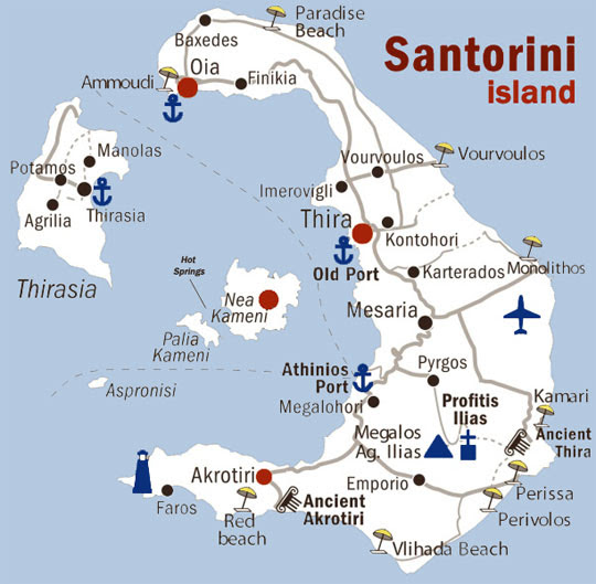 map of santorini greece island Santorini Map Detailed Map Of Santorini Island map of santorini greece island