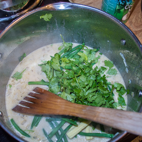 Thai green seafood curry