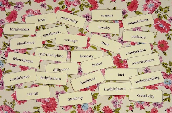 27 Preemie Mini VIRTUES Flash Cards -   inspiration new paper labels altered art signs words scrapbooking uprint primitive