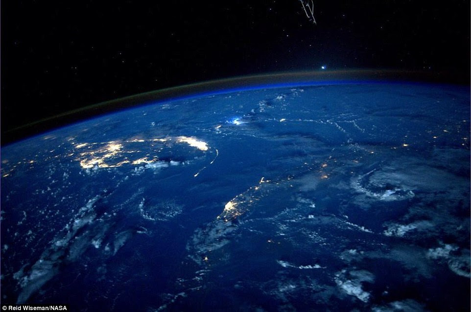 Hello Florida: Astronaut Reid Wiseman, who is currently aboard the station, posted this photo to Twitter on Aug. 16, 2014 from the International Space Station with the caption, 
