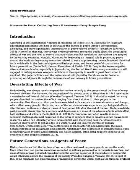 essay about peace through service