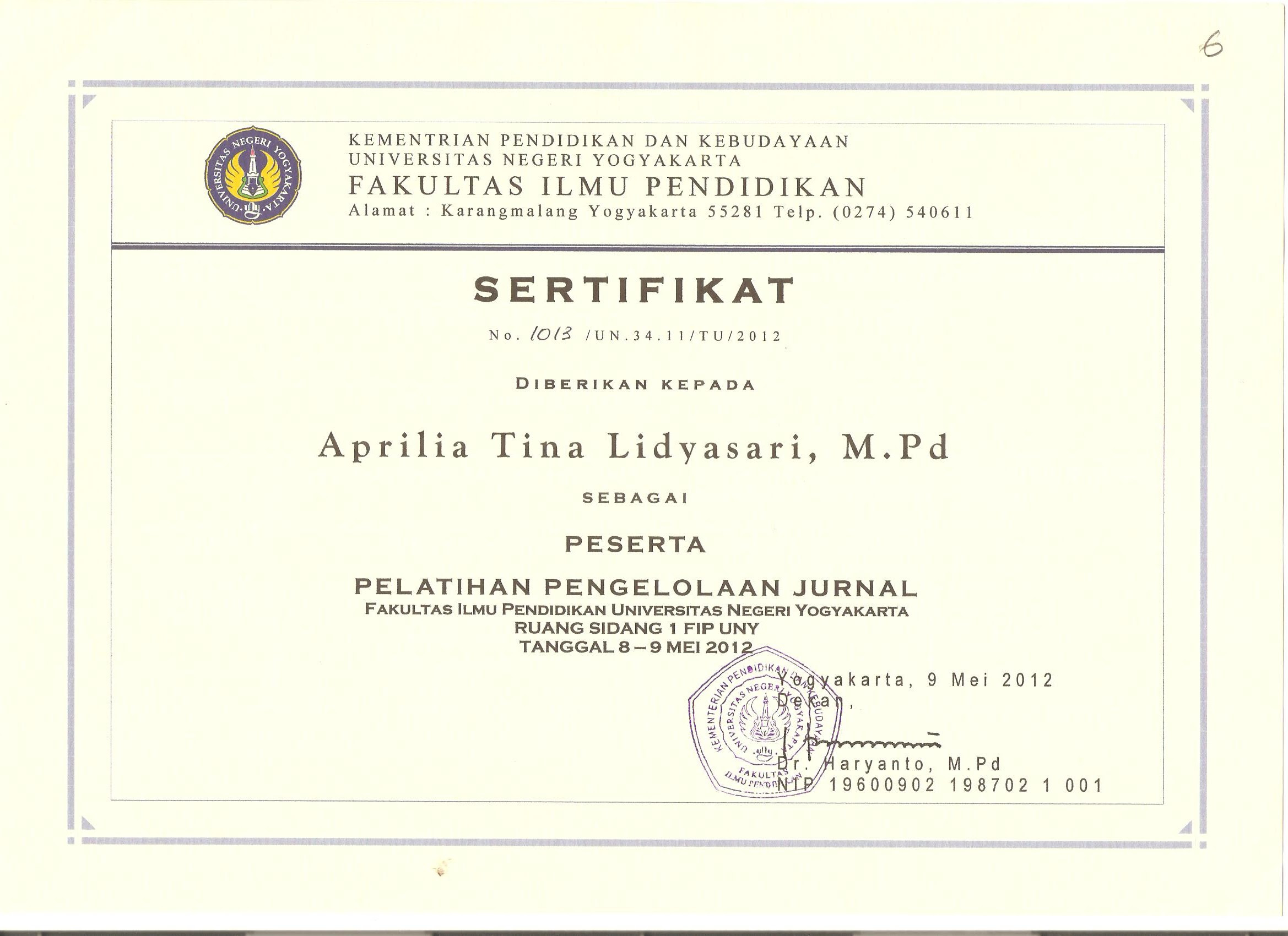 Staff Site Universitas Negeri Yogyakarta - Aprilia Tina 