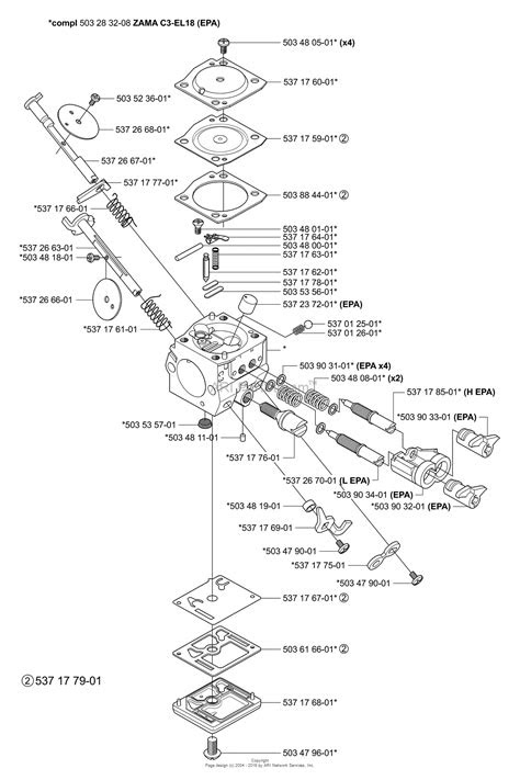 husqvarna    parts diagram  carburetor zama  el
