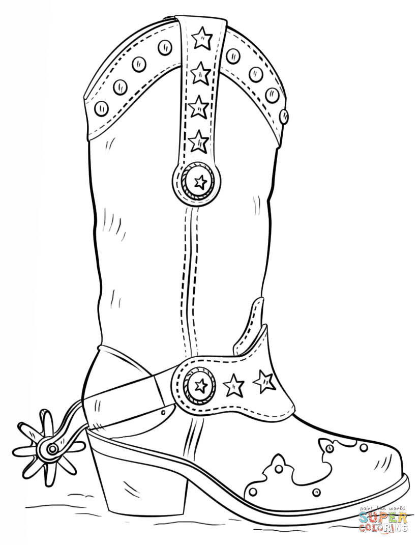 the Cowboy Boot coloring pages to view printable version or color it