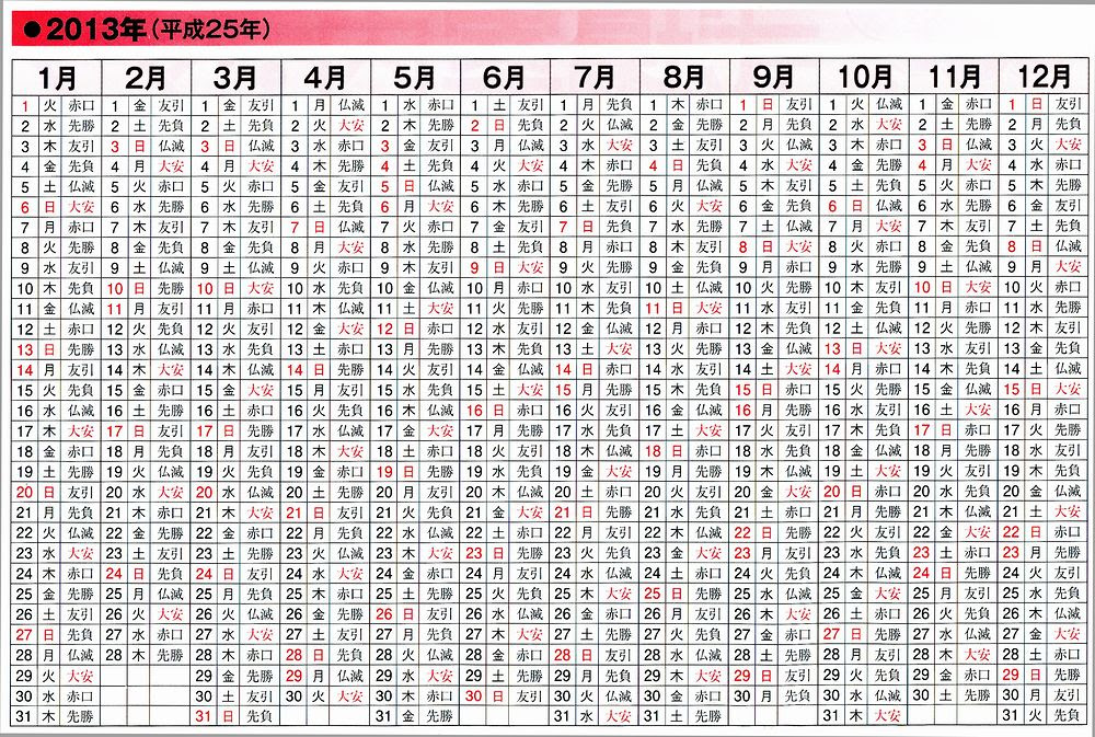 カレンダー 日付 曜日 暦 六曜 六輝 早見表 06年度 15年度9月
