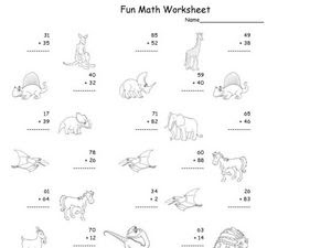 Fun Math Worksheet: 2-Digit Addition 10 Worksheet for 2nd ...