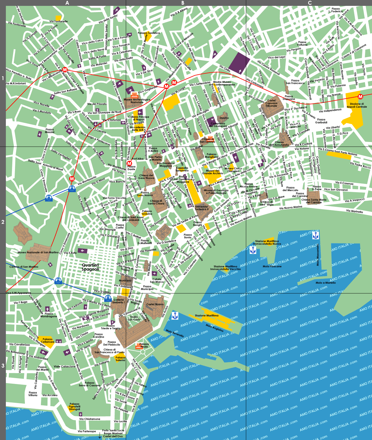 Naples Map Tourist Attractions  ToursMaps.com