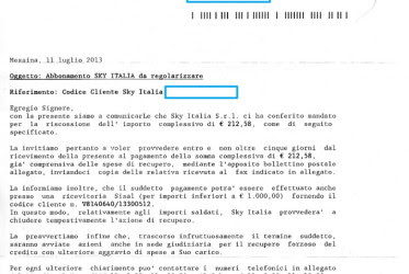 Vicenda SKY: l'agenzia di recupero crediti - Consulente ...