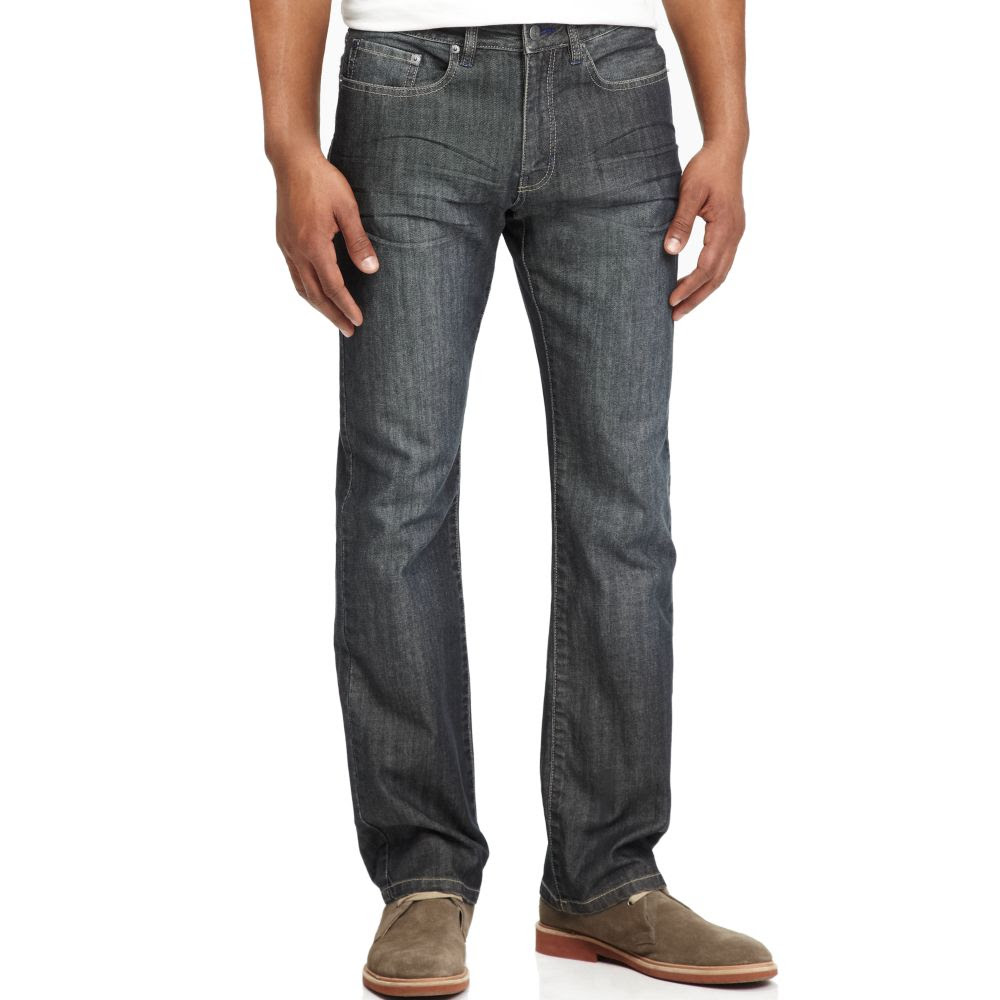 Kenneth Cole Reaction Indigo Straight Fit Jeans in Blue Kenneth Cole Reaction Indigo Straight Fit Jeans in Blue