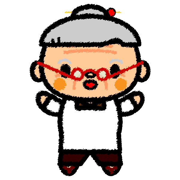 かわいい割烹着を着たおばあちゃんの無料イラスト 商用フリー オイデ43