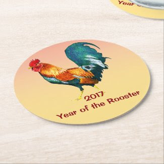 2017 Chinese New Year of the Rooster Paper Coaster