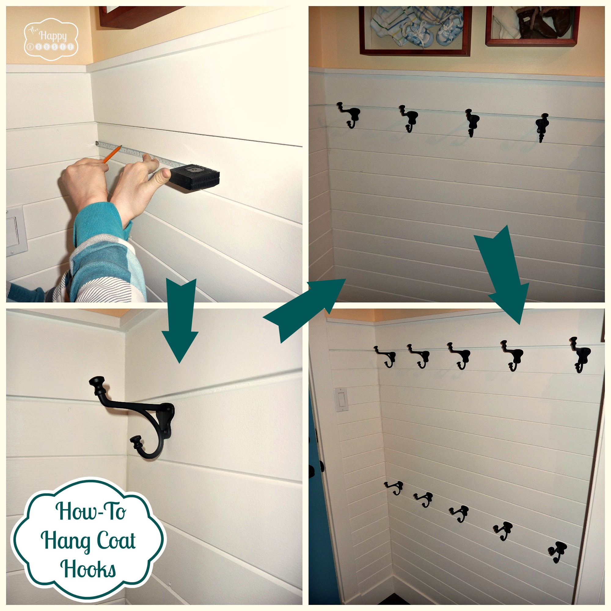 DIY Hang It Up!: A Hook Hanging How-To - The Happy Housie - How To Hang Coat Hooks at thehappyhousie