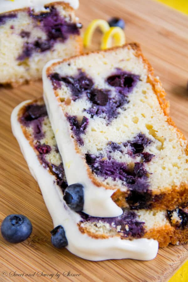 This blueberry lemon cake, loaded with fresh blueberries and glazed with sweet and tangy lemon cream cheese frosting, is light and tender, perfect summer treat!