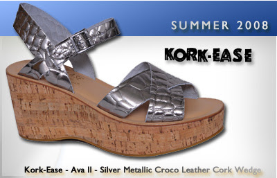 Kork Ease Silver Croco Wedge