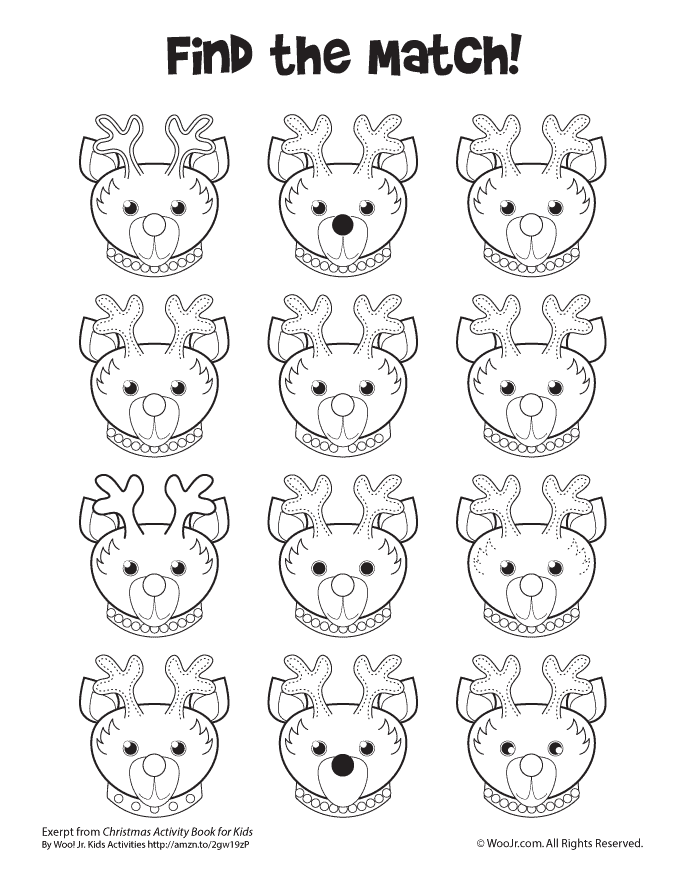 Download Christmas Reindeer Matching Activity - Woo! Jr. Kids ...