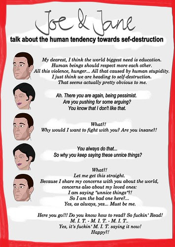 Joe & Jane: talk about the human tendency towards self-destruction