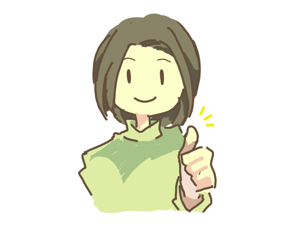 グッジョブ Ok と親指を立てるポーズの女の子 女性イラスト素材