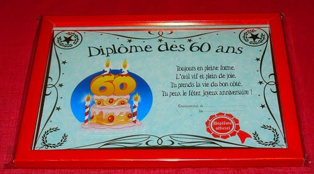 Diplome 60 Ans Anniversaire