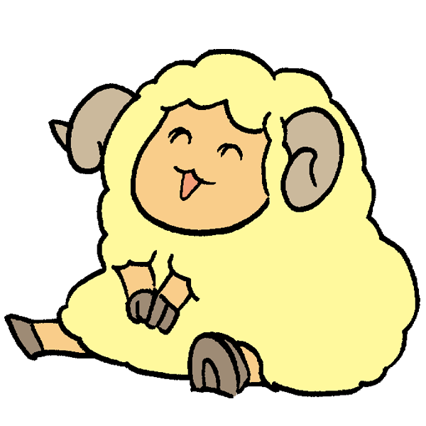 羊座るのイラスト かわいいフリー素材が無料のイラストレイン