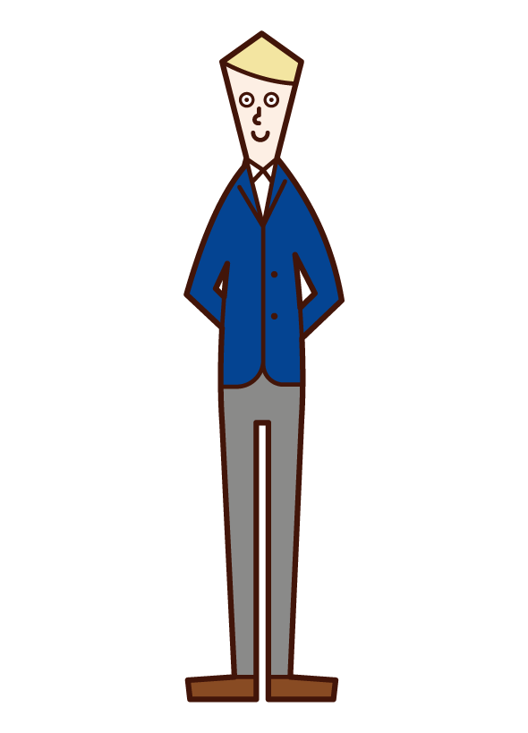 後ろで手を組む人 男性 のイラスト フリーイラスト素材 Kukukeke ククケケ