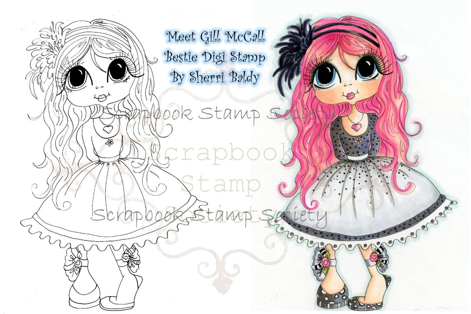 Digital Digi Stamps Big Eye Big Head Dolls Digi Besties Gill By Sherri Baldy