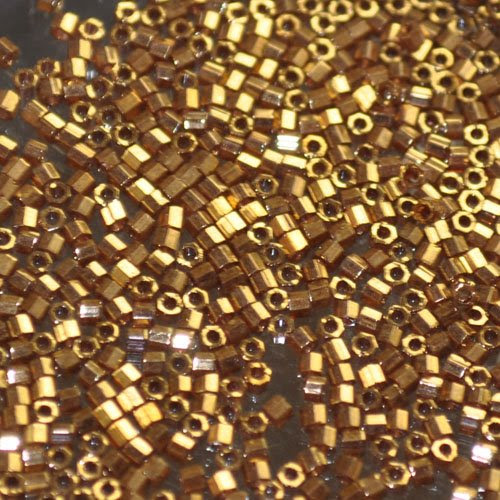 db0022lc Delicas - 11/0 Japanese Cylinders - Cut - Metallic Light Bronze (7.5 g)
