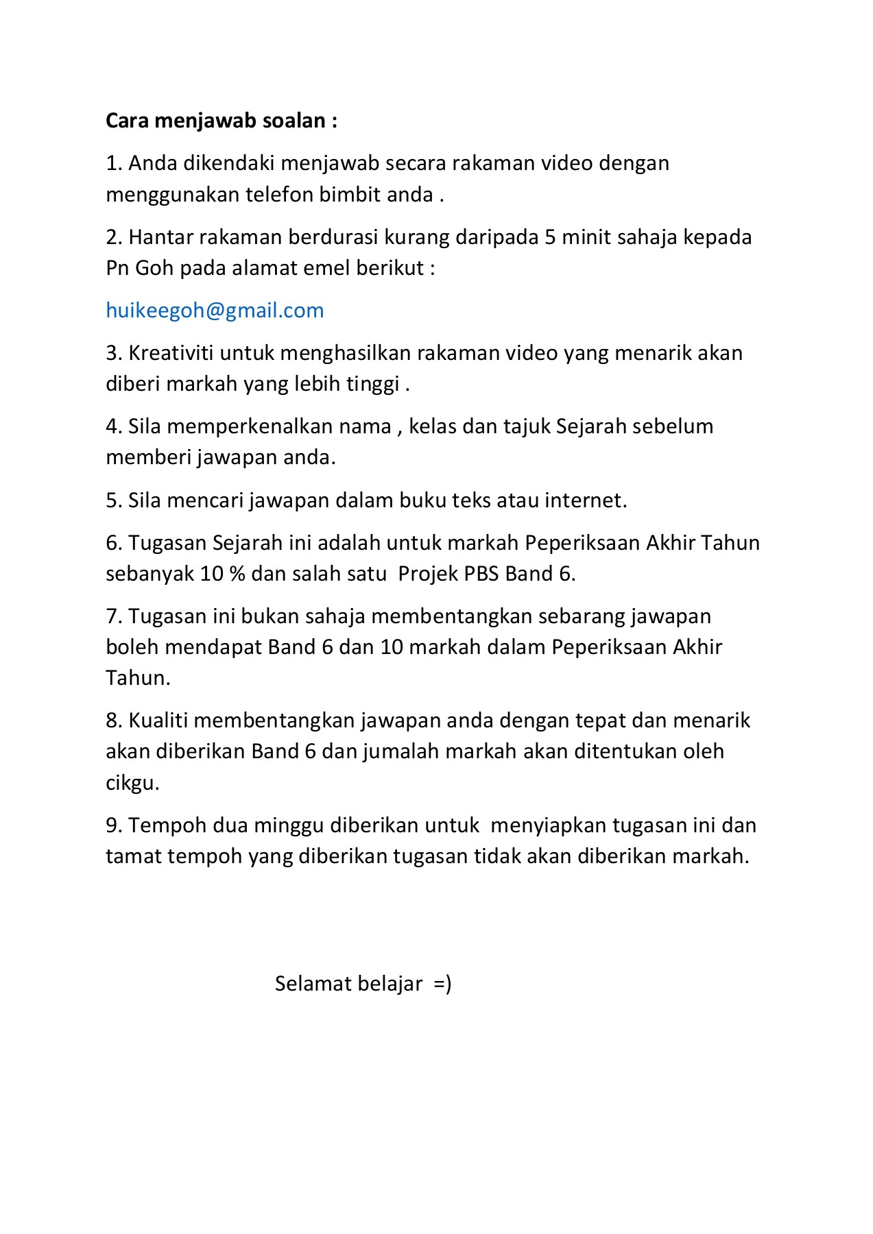 Tugasan Sejarah Bab 5 Tingkatan 2