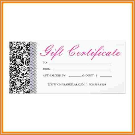  printable salon gift certificate templates template 2 resume