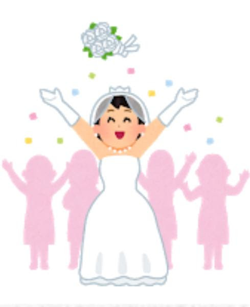 投げ返されたブーケトス 投げた私はバツ4子持ち 次こそは本当の結婚 19年01月05日のイラストのボケ ボケて Bokete