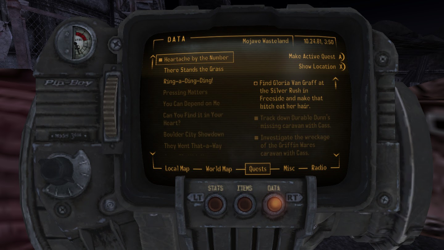 My Favorite Quest Text Fallout New Vegas Gaming