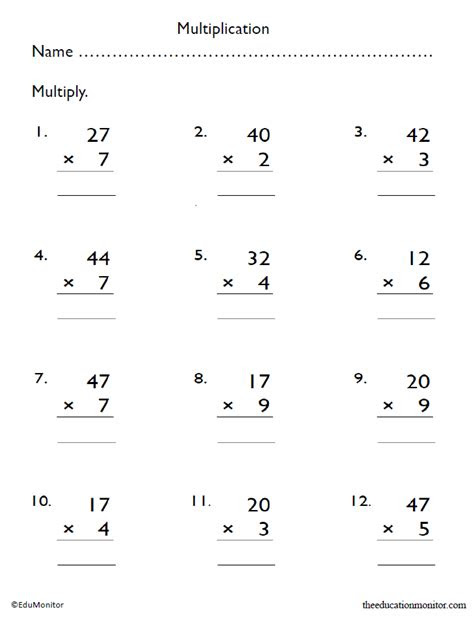  multiplication worksheets grade 4 pdf edumonitor