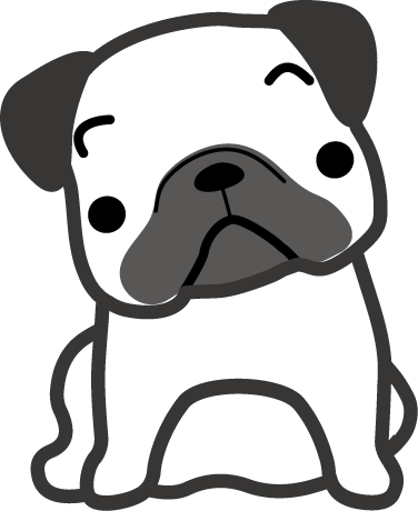 パグ 犬のイラスト 無料イラスト フリー素材