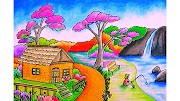 23+ Cara Menggambar Pemandangan Air Terjun Dengan Pensil Warna