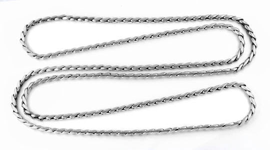 Foto 1, Zopf-Flecht-Kette endlos 102cm Länge, Weissgold 14K/585, K2992