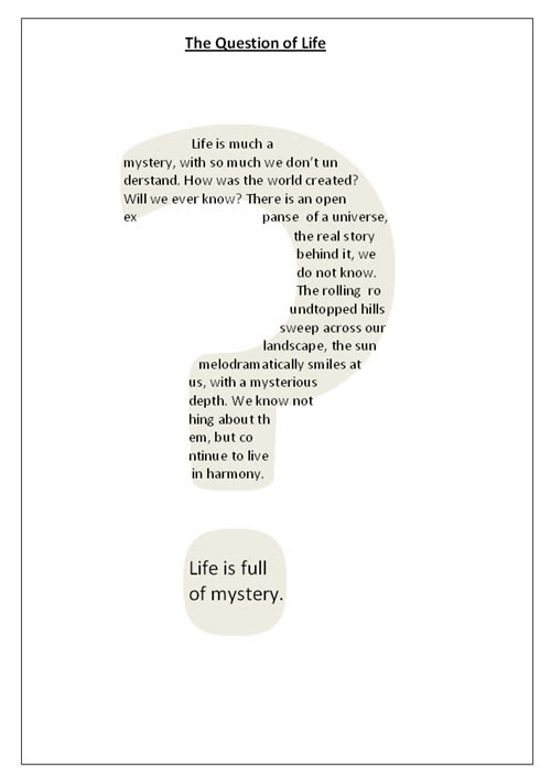 funny poems about life. The Question of Life