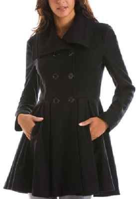 Armani Exchange A x Pleated Swing Double Breasted Wool Coat Size XS s ...