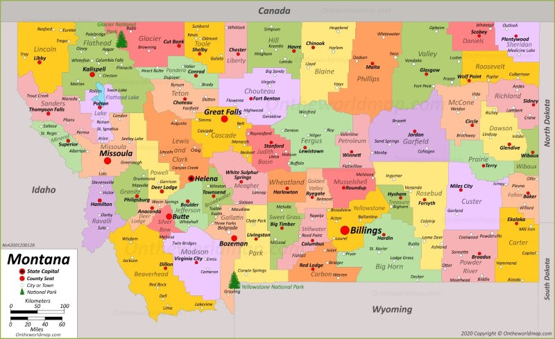 City Map Of Montana Montana State Maps | USA | Maps of Montana (MT)