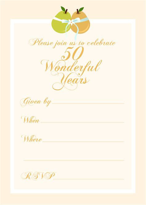 Free Printable Party Invitations: Free 50th Wedding  