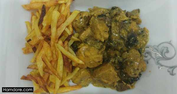 خورش قارچ و مرغ,خورشت قارچ و مرغ,طرز تهیه خورش قارچ و مرغ,دستور پخت خورش قارچ و مرغ