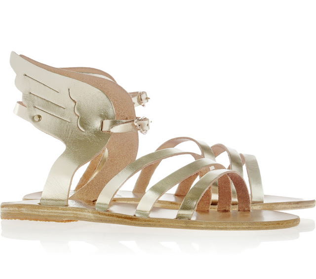 Gold Winged Ancient Greek Sandals