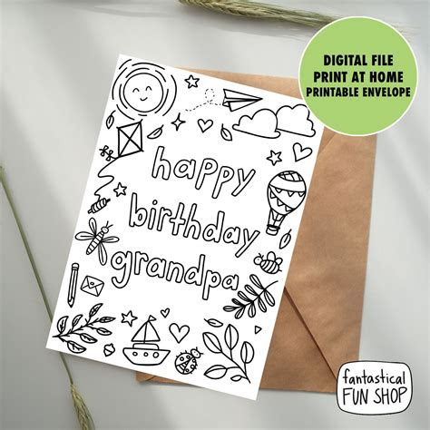  happy birthday grandpa card for grandfather from grandchild etsy in